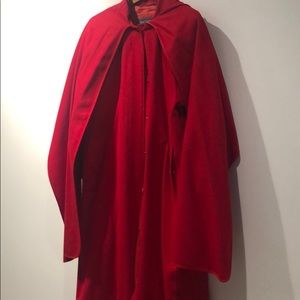 Burberry Red Wool Scarf Coat